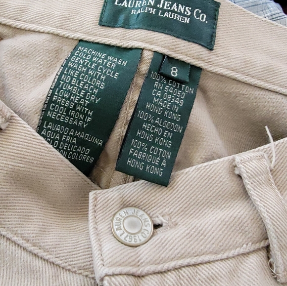 Vintage Lauren Jeans Co Tan Khaki High Rise Straight-leg Jeans Women's Size 8 - Picture 4 of 16